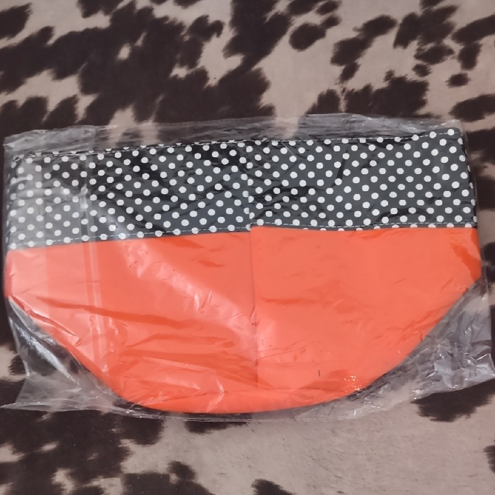Polka Dot and Orange Clutch